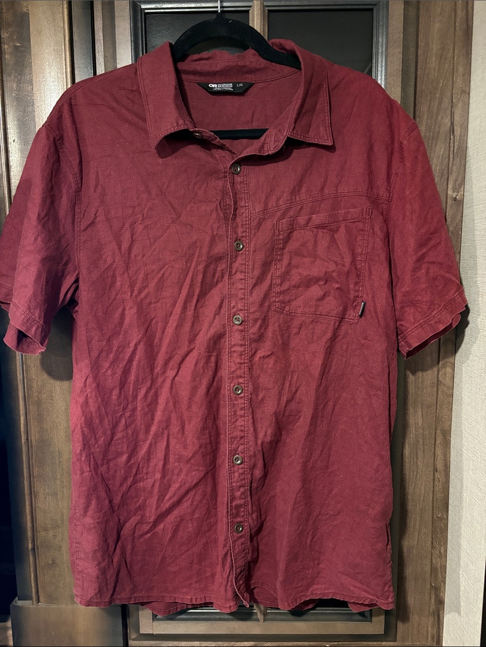 Outdoor Research Burgundy Short-Sleeve Button-Down Shirt